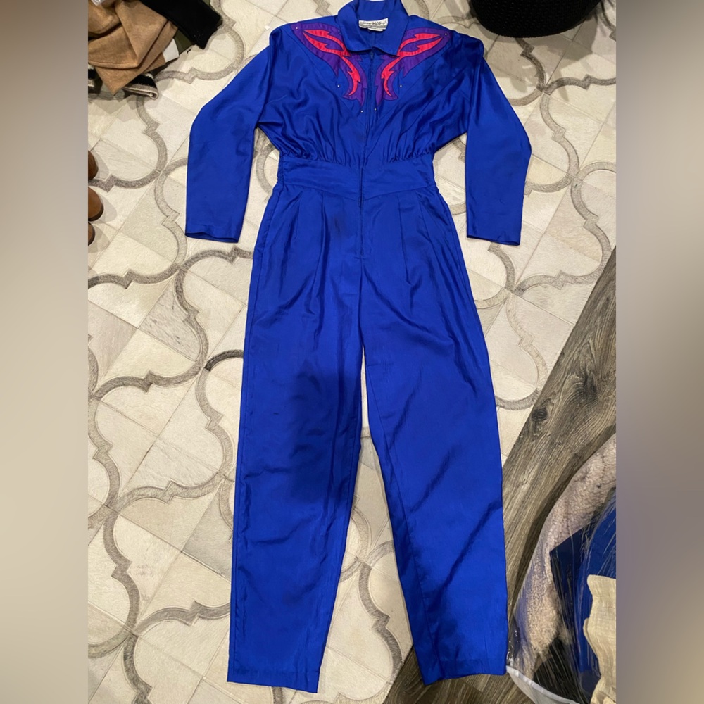 Joan Walters Cobalt Blue Lightweight Silky Jumpsuit - Picture 3 of 5